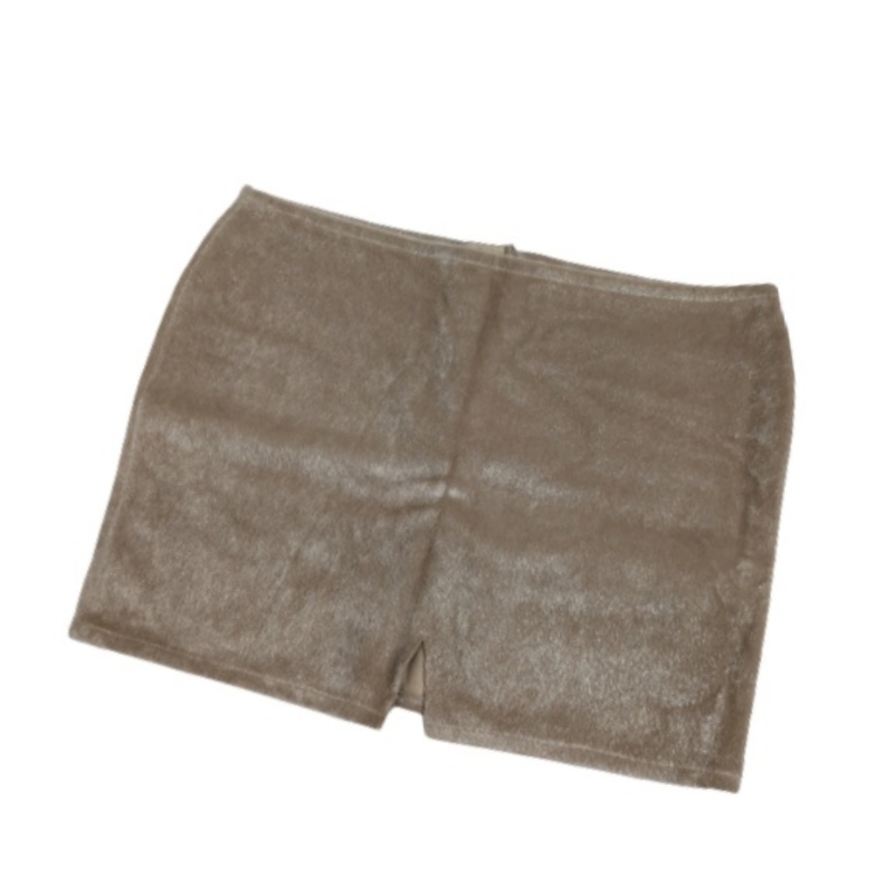 ASOS Faux Pony Skin Notch Hem Mini Skirt 14